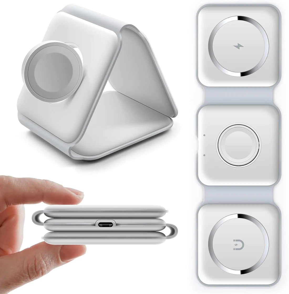 Cargador Inalámbrico Plegable 3 En 1