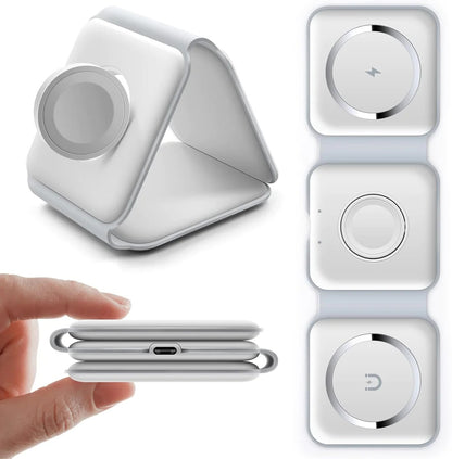Cargador Inalámbrico Plegable 3 En 1